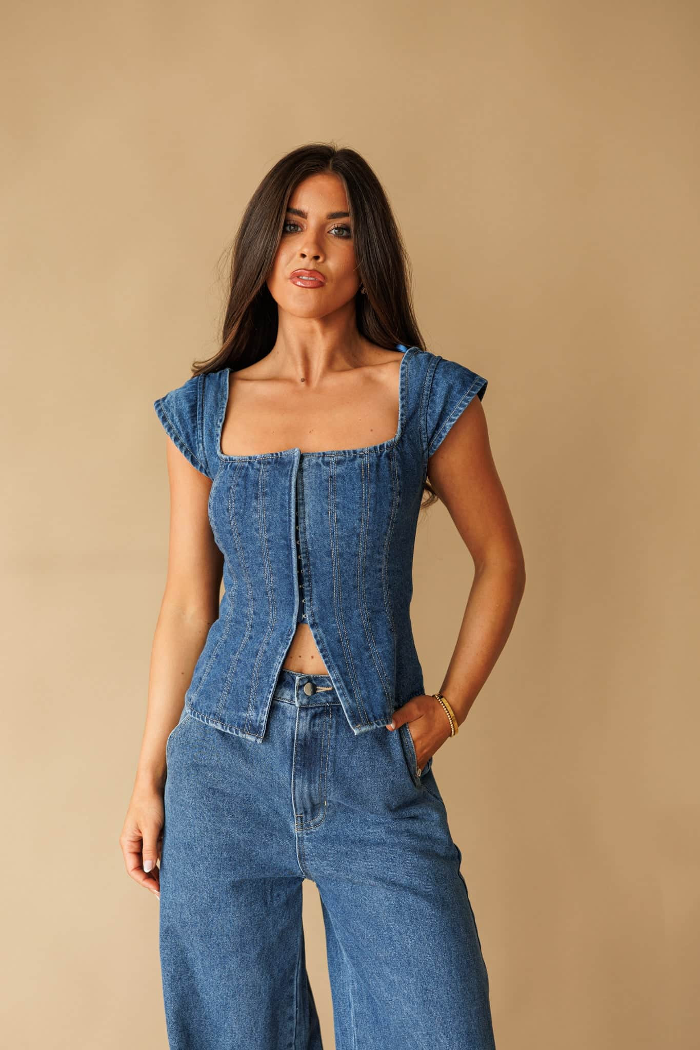 The Downtown Denim Top | Lane 201 Boutique