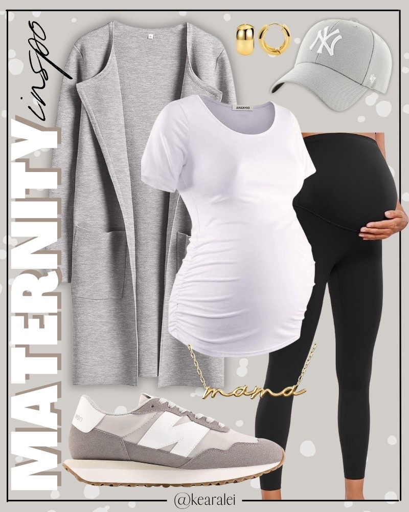 Fall maternity outfits summer pregnancy outfit idea black maternity leggings over the bump with white maternity shirt maternity top and light grey open front long cardigan gray coatigan and women’s grey new balance sneakers white beige taupe grey gray black sneakers grey 47 brand baseball hat trucker hat cap grey puffer cross body bum bag carryall tote purse gold mama necklace Amazon fall outfits affordable baby bump style || #maternity #outfits #outfit #cardigan #coatigan #amazon #pinkblush #motherhood #bump #pregnancy #pregnant
.
.
.
baby shower dress, Maternity Dresses, Maternity, over the bump, motherhood maternity, pinkblush, mama shirt sweatshirt pullover, hospital bag, nursery, maternity photos, baby moon, pregnancy, pregnant, maternity leggings, maternity tops, diaper bag, mama necklace, baby boy, baby girl outfits, newborn, mom, 

Amazon fashion, teacher outfits, business casual, casual outfits, neutrals, street style, Midi skirt, Maxi Dress, Swimsuit, Bikini, Travel, skinny Jeans, Puffer Jackets, Concert Outfits, Cocktail Dresses, Sweater dress, Sweaters, cardigans Fleece Pullovers, hoodies, button-downs, Oversized Sweatshirts, Jeans, High Waisted Leggings, dresses, joggers, fall Fashion, winter fashion, leather jacket, Sherpa jackets, Deals, shacket, Plaid Shirt Jackets, apple watch bands, lounge set, Date Night Outfits, Vacation outfits, Mom jeans, shorts, sunglasses, Disney outfits, Romper, jumpsuit, Airport outfits, biker shorts, Weekender bag, plus size fashion, Stanley cup tumbler, Target, Abercrombie and fitch, Amazon, Shein, Nordstrom, H&M, forever 21, forever21, Walmart, asos, Nordstrom rack, Nike, adidas, Vans, Quay, Tarte, Sephora, lululemon, free people, j crew jcrew factory, old navy

#LTKootd #LTKBump #LTKBaby
