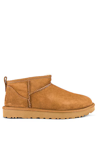 Classic Ultra Mini Shearling Bootie in Chestnut | Revolve Clothing (Global)