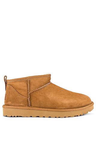 Classic Ultra Mini Shearling Bootie in Chestnut | Revolve Clothing (Global)