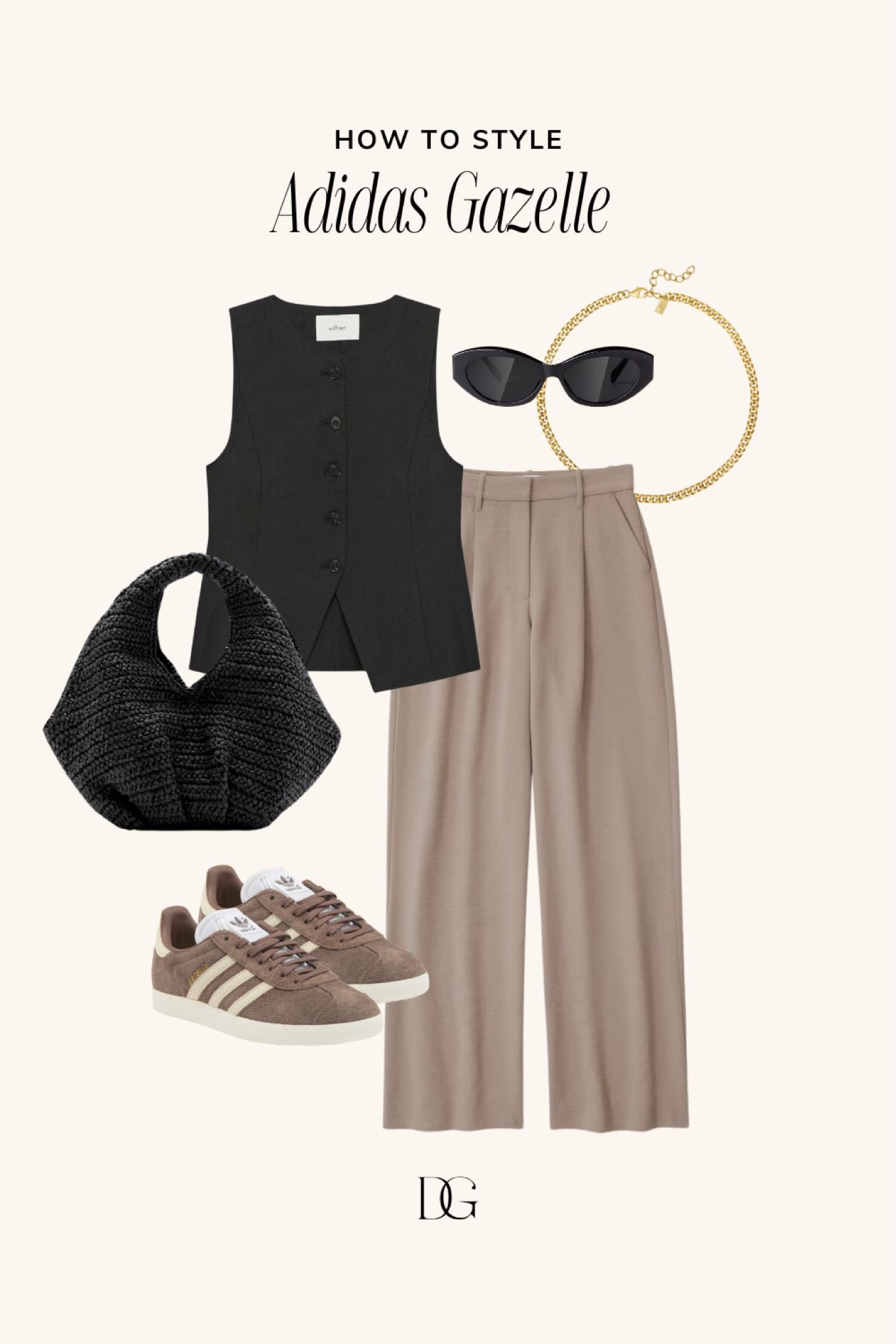 Adidas Gazelle Fall Outfit Inspo | adidas sneakers, gazelle sneakers, fall shoes, fall sneakers, fall outfits, fall 2024, fall style, casual fall look, fall trends, fall 2024 trends, button down vest top, trending outfit, Abercrombie tailored pants, wide leg pants, workwear pants, tailored pants outfit

#LTKSeasonal #LTKStyleTip #LTKShoeCrush