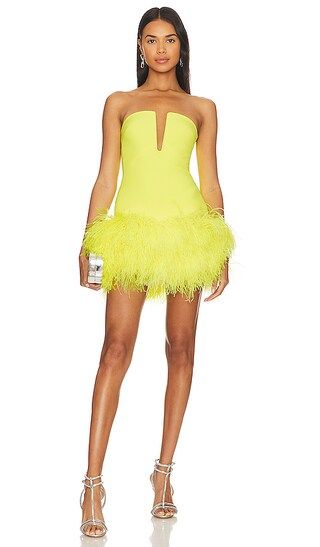 Neon Feathers Mini Dress in Yellow | Revolve Clothing (Global)