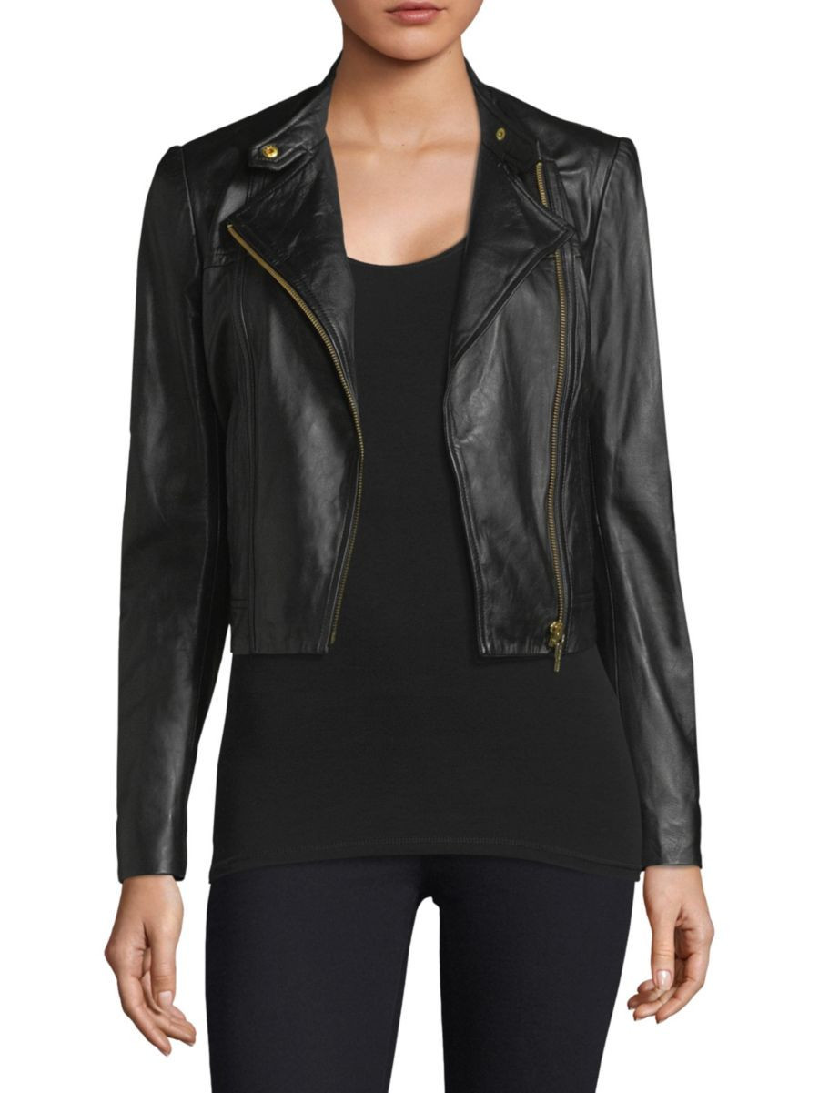 Cropped Leather Jacket | Saks Fifth Avenue