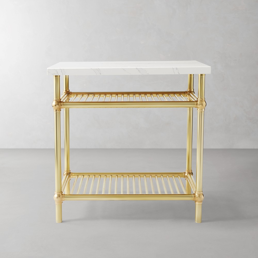 French Industrial Brass Kitchen Island (36"-72") | Williams-Sonoma