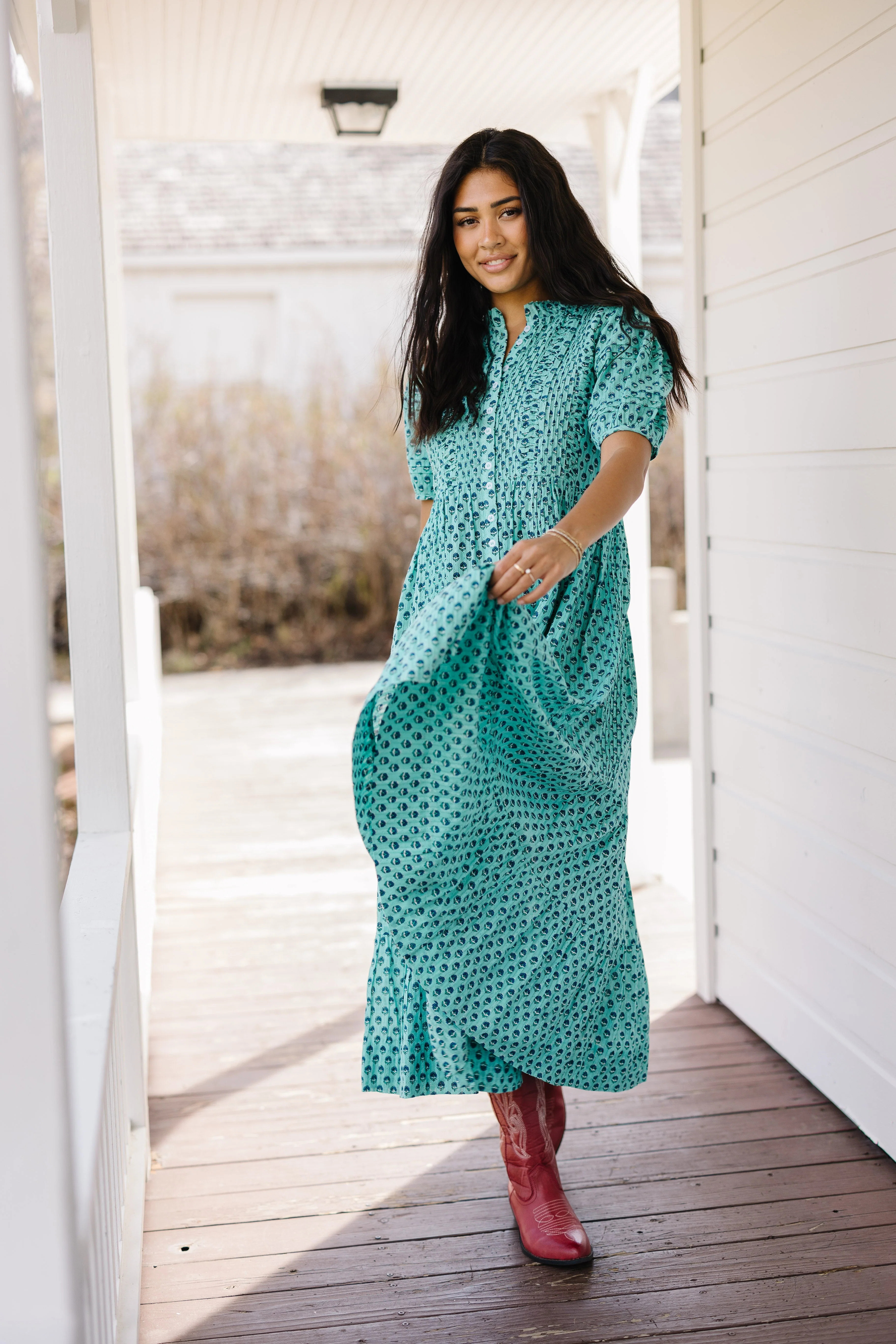 Modest Citrus Flower Fields Maxi Dress | Called To Surf