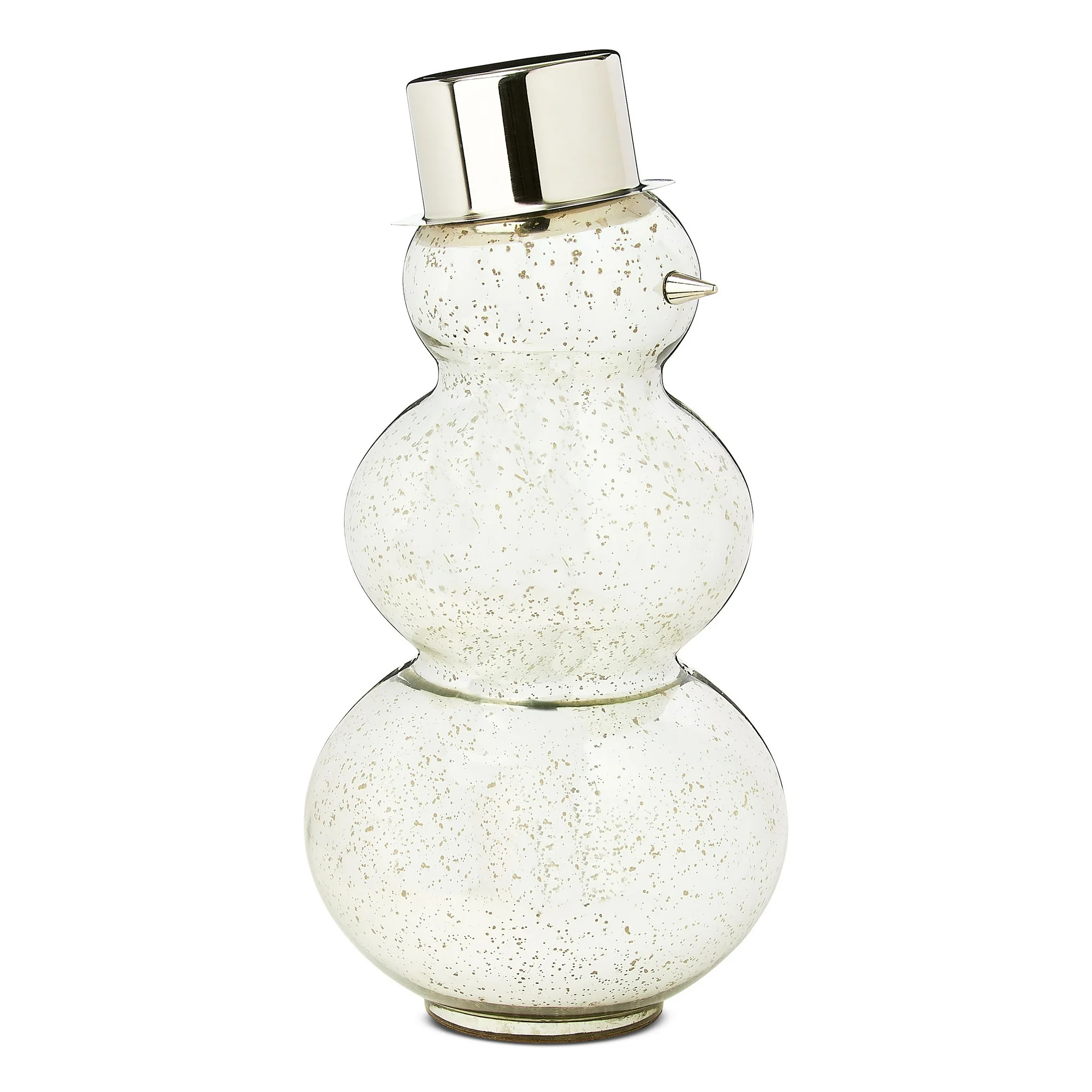 Glass and Metal Snowman Christmas Decoration, Silver, 30", by Holiday Time | Walmart (US)