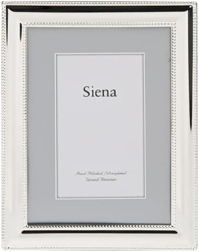Siena Double Border Bead Silver Picture Frame, Tarnish Resistant Finish, Perfect Photo Frame for ... | Amazon (US)