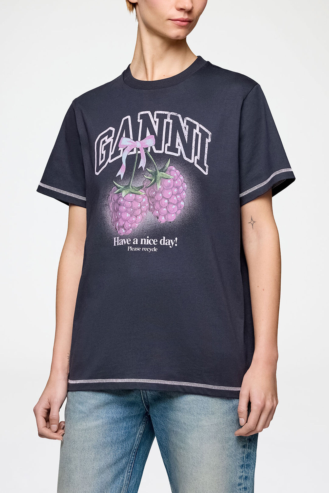 T-shirt with Raspberries | Ganni