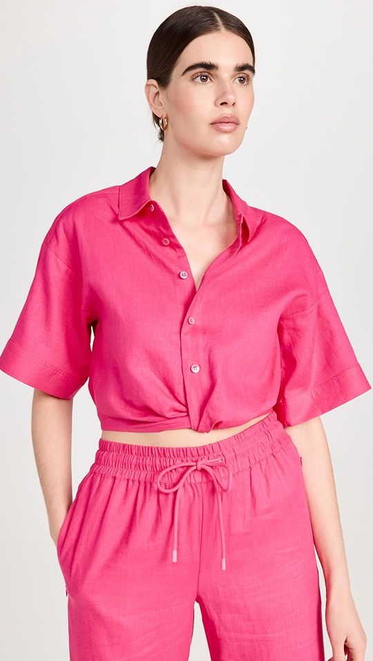 Cropped Twist Front Shirt | Shopbop