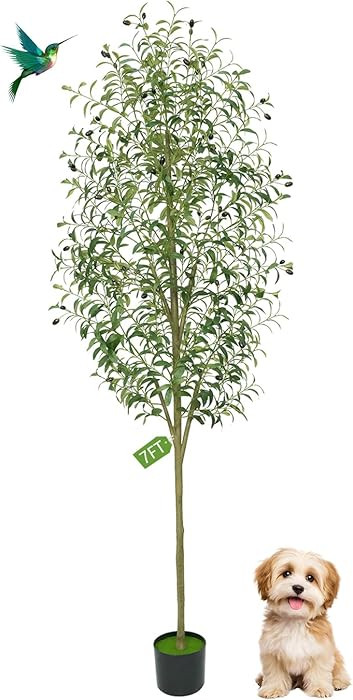 7FT Artificial Olive Tree – BIG KEYS Indoor Tall Faux Olive Trees Large Fake Olive Silk Tree Re... | Amazon (US)