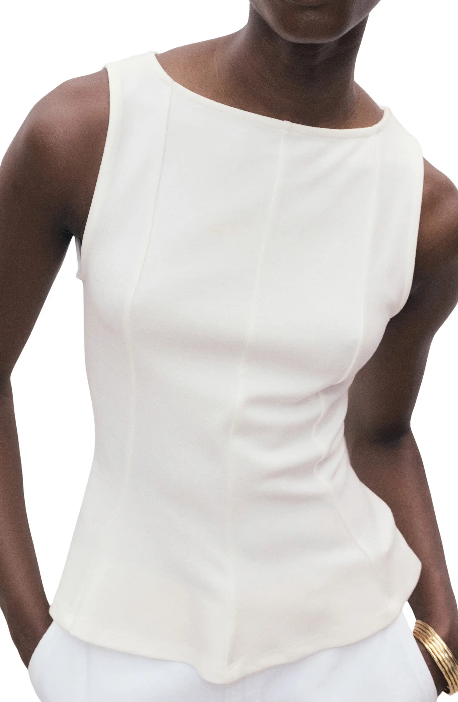Seam Detail Sleeveless Peplum Top | Nordstrom