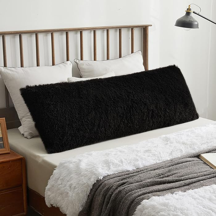 XeGe Soft Plush Body Pillow Cover, 20x54 Big Fluffy Body Pillowcase, Boho Faux Fur Fuzzy Long Dec... | Amazon (US)