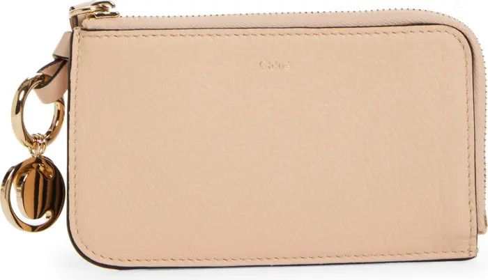 Chloé Alphabet Zip Leather Card Holder | Nordstrom | Nordstrom