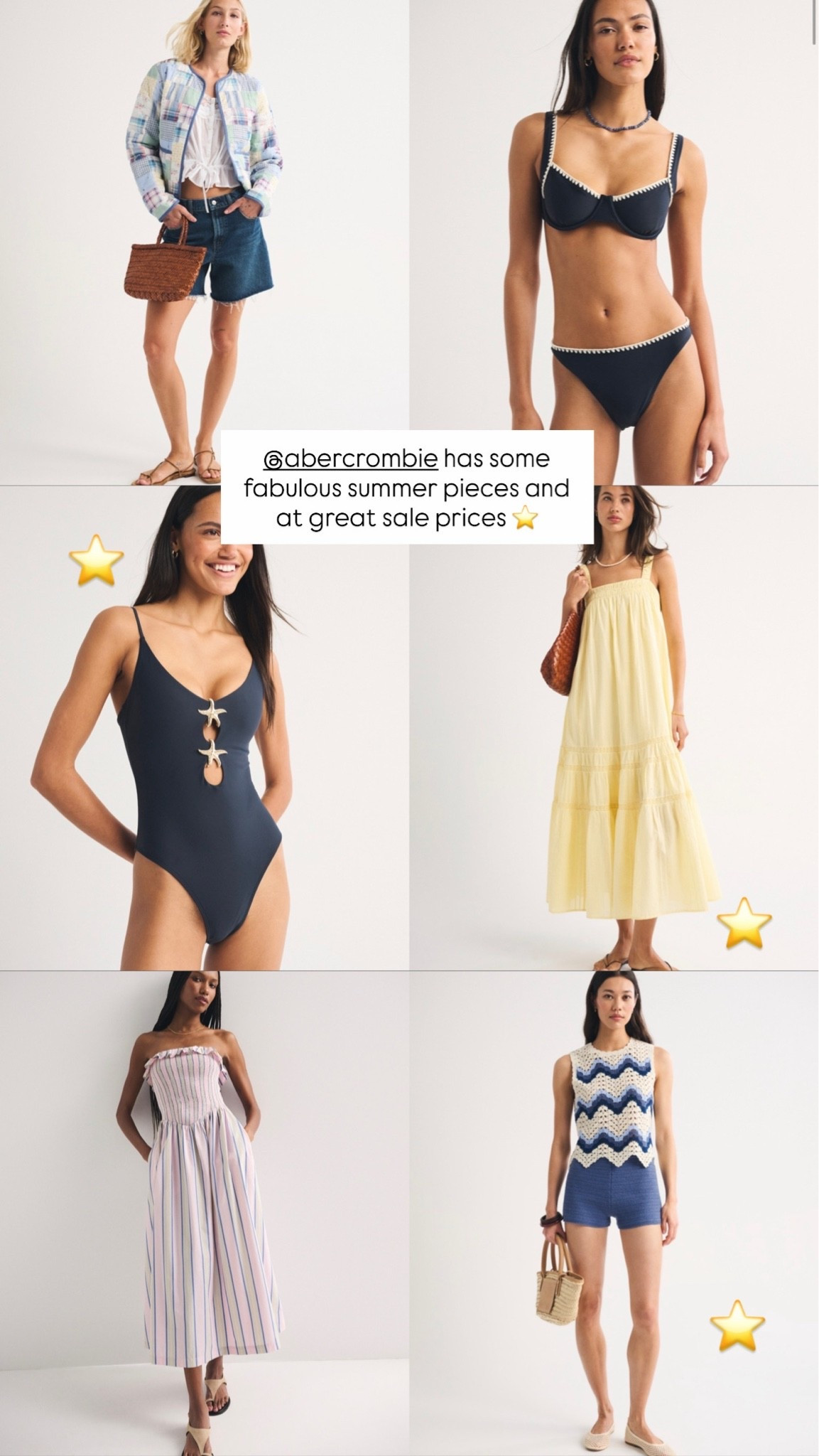 Current styles that are on the way to my closet. Check out some of these fabulous prices on great summer pieces ⭐️

#LTKxAbercrombie #LTKootd #LTKSaleAlert