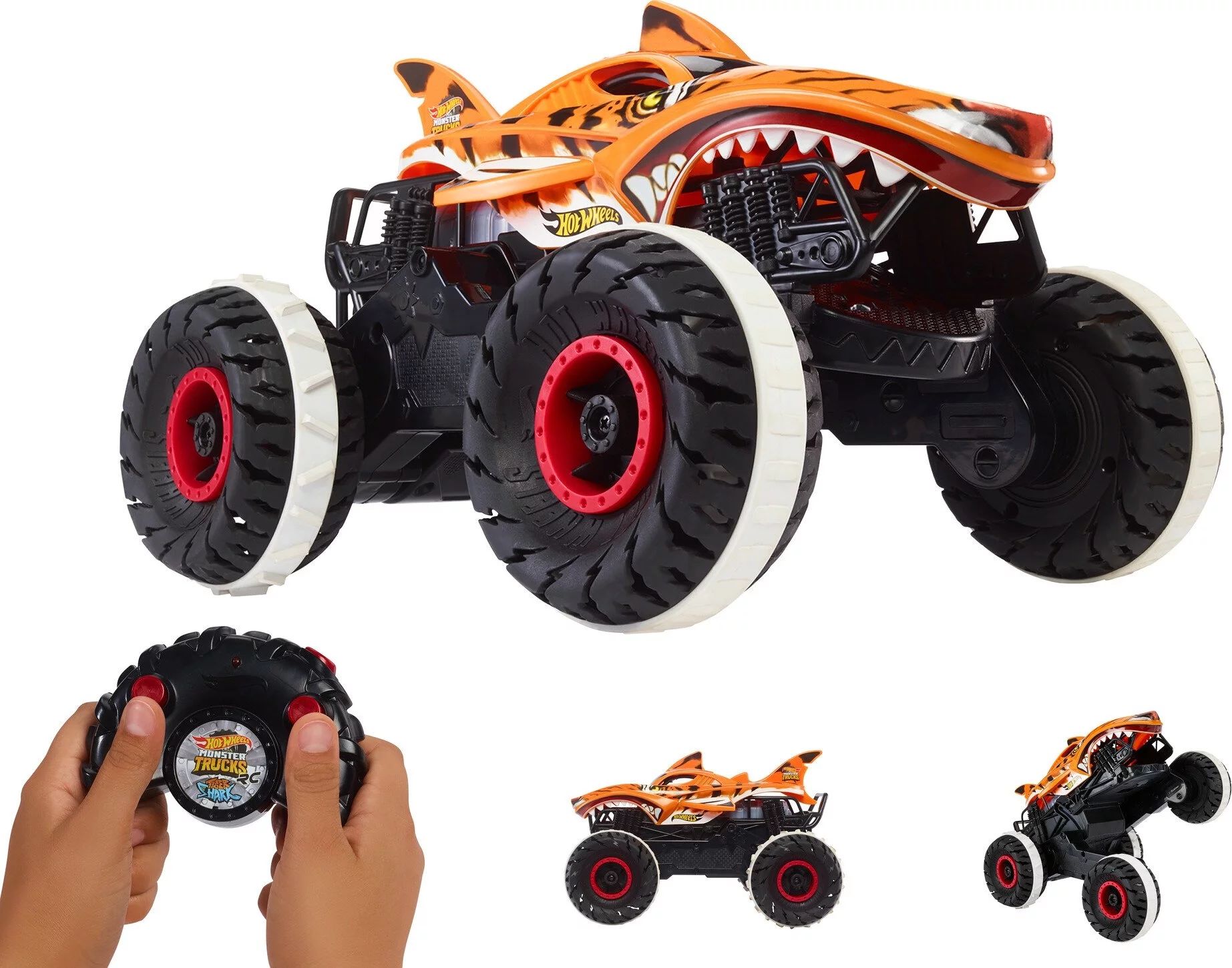 Hot Wheels Monster Trucks Toys Tiger Shark RC Car - Walmart.com | Walmart (US)