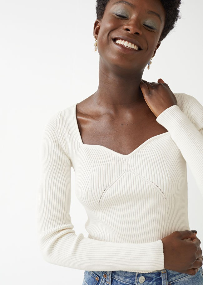 Fitted Sweetheart Neck Top | & Other Stories US