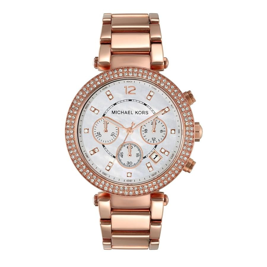 Michael Kors Parker Women's Watch, Stainless Steel and Pavé Crystal Watch for Women with Steel, ... | Amazon (US)
