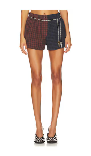 Mid-rise Boxer Short in Smog Brick Plaid | Revolve Clothing (Global)