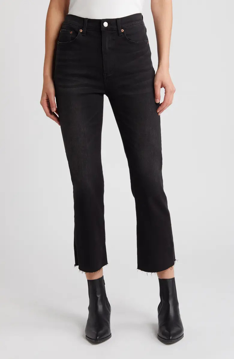 Lennon Raw Hem High Waist Crop Bootcut Jeans | Nordstrom