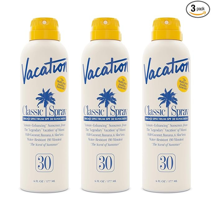 Vacation Classic SPF 30 Sunscreen Spray, 6 Fluid Ounces, Pack of 3 - Broad Spectrum, Lightweight,... | Amazon (US)