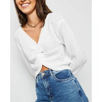 Off White Twist Detail Knit Jumper New Look | New Look (UK)