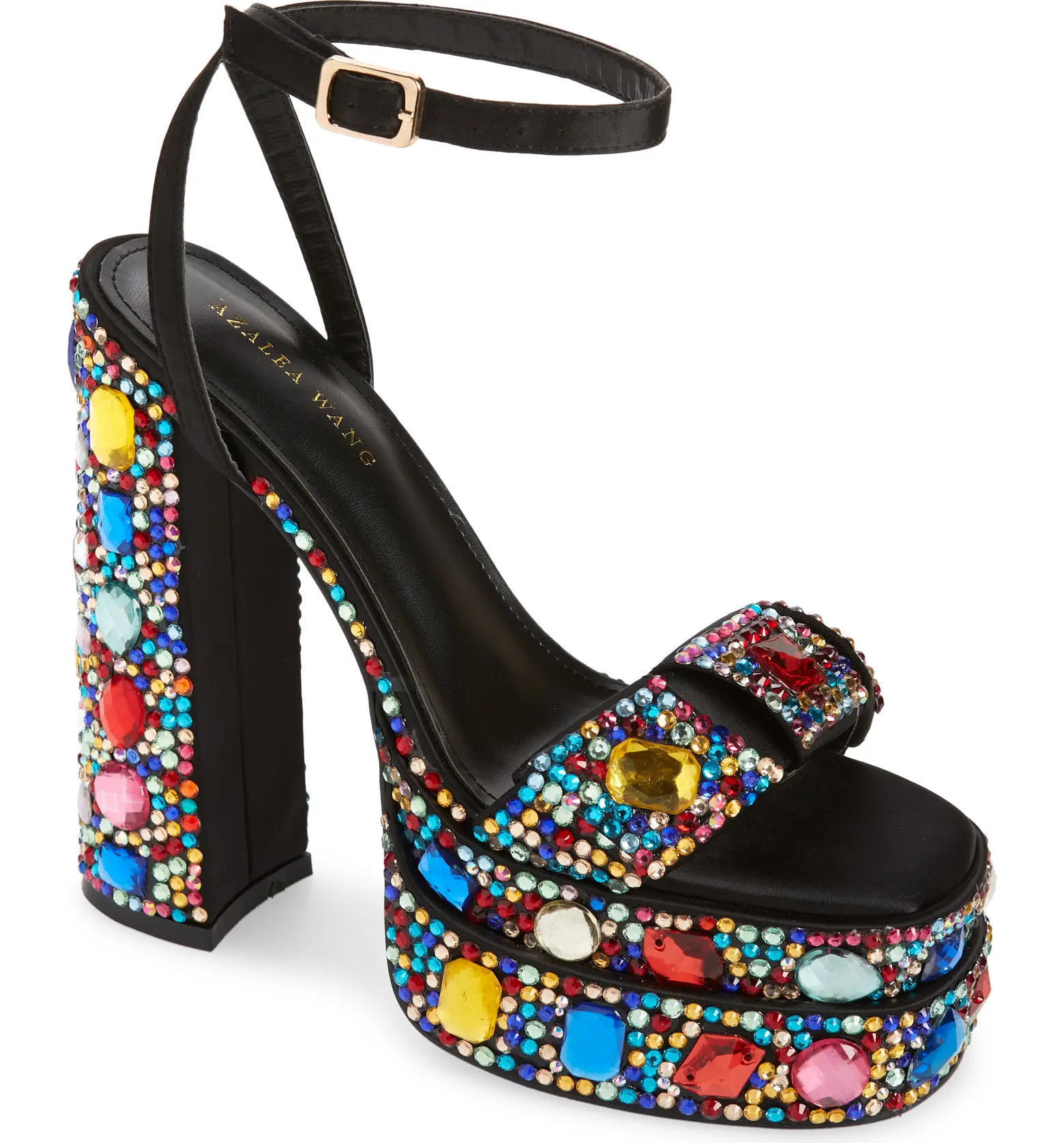 AZALEA WANG Janette Ankle Strap Crystal Platform Sandal | Nordstrom | Nordstrom