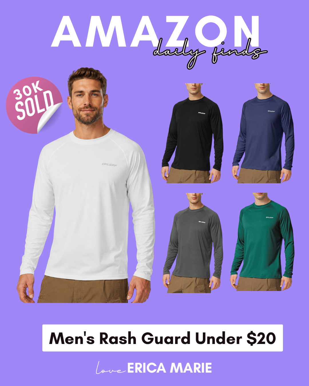 Looking for affordable summer swim essentials for men? These men’s rash guards under $20 are lightweight, comfortable, and perfect for beach days, pool parties, vacations, and outdoor activities. Featuring 4-way stretch fabric and UV sun protection, these stylish swim shirts are great for staying cool and protected all summer long. Shop these budget-friendly men’s swimwear finds and upgrade your summer wardrobe with versatile beach essentials. Rashguard, sale. 

 #LTKgrwm #LTKfitnessgoals #LTKSaleAlert