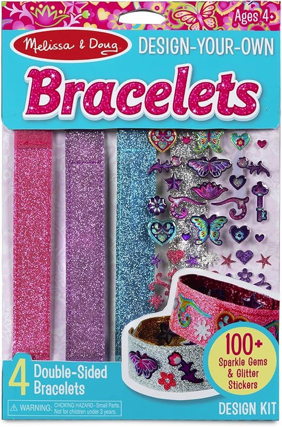 Amazon.com: Melissa & Doug Design-Your-Own Bracelets With 100+ Sparkle Gem and Glitter Stickers :... | Amazon (US)