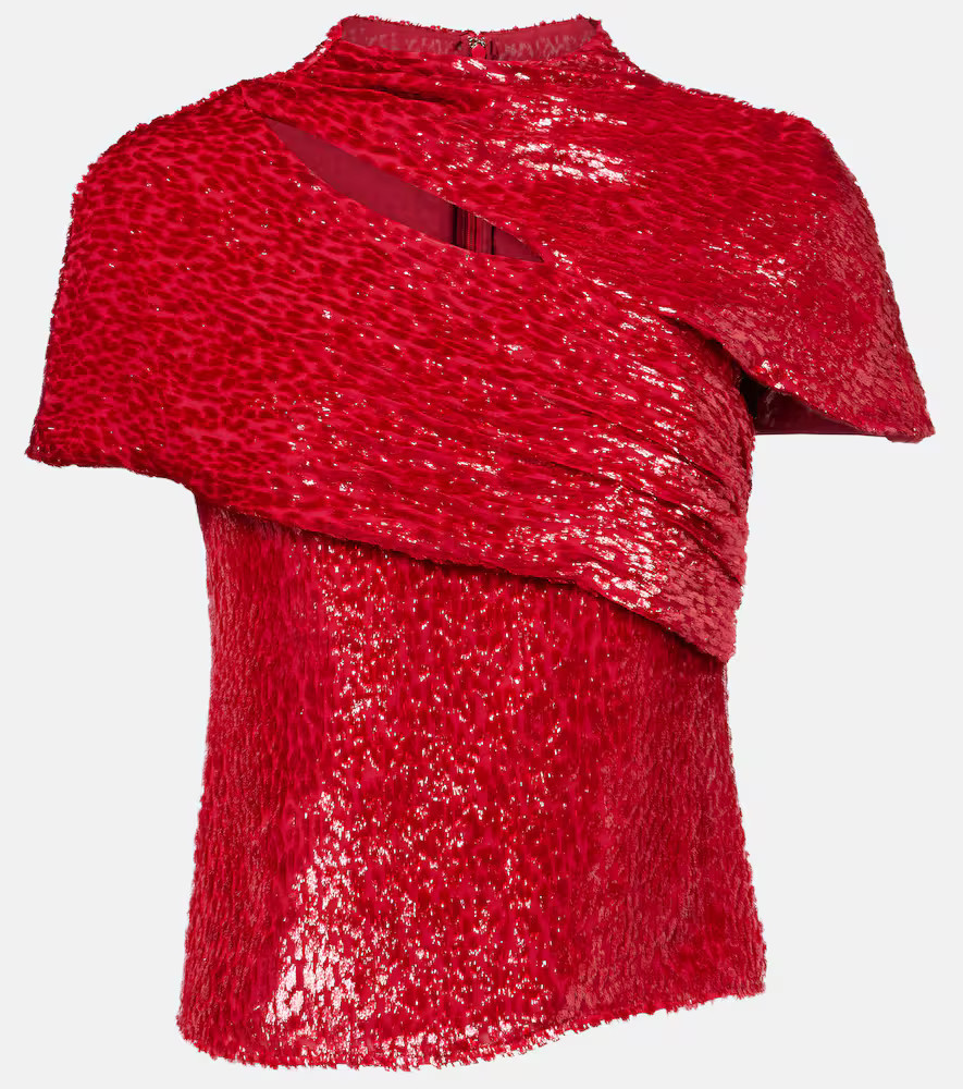 Self-Portrait Fil coupe cutout top | Mytheresa (UK)
