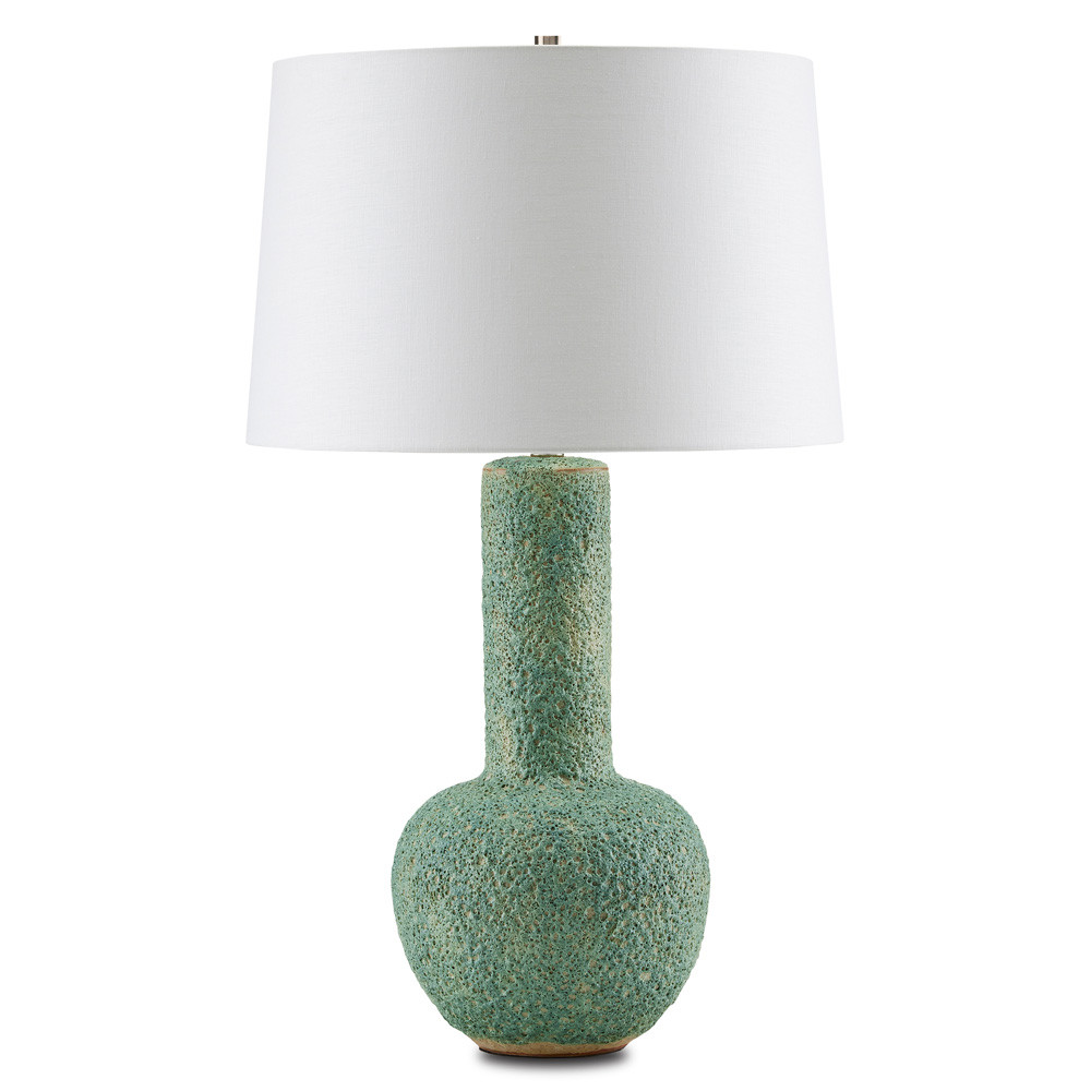 Sandro Coastal Beach Green Ceramic Bedside Table Lamp | Kathy Kuo Home