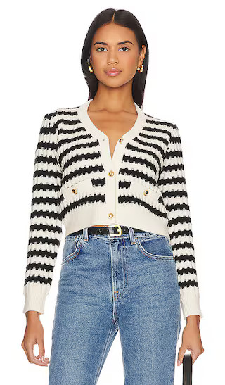 Laurel Cardigan in Ivory & Black | Revolve Clothing (Global)