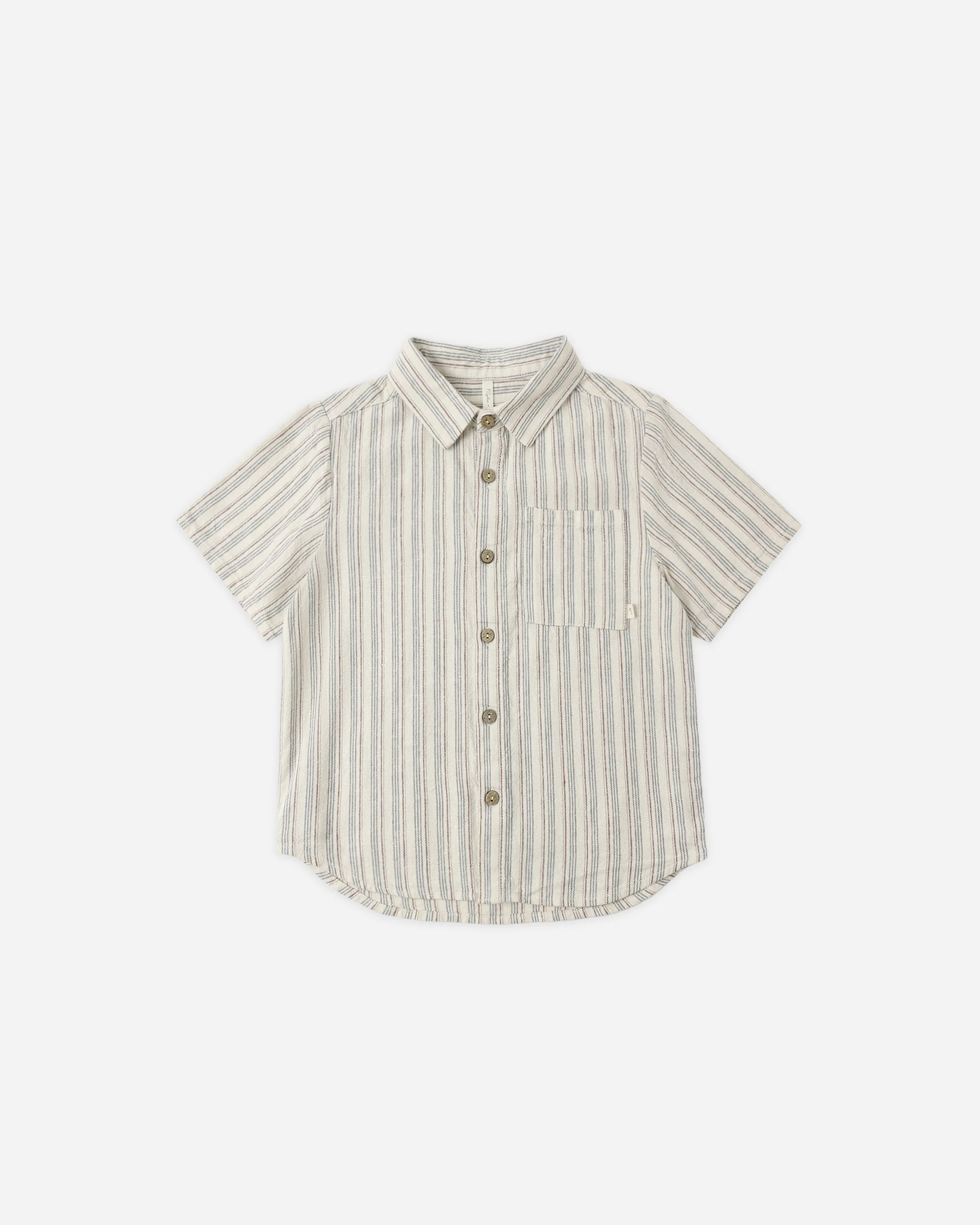 Collared Short Sleeve Shirt Nautical Stripe | Rylee + Cru