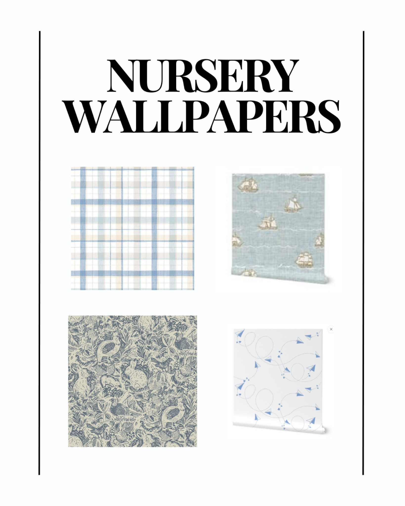 Blue and white wallpaper roundup for a boy nursery or kids room #nurserydecor #nursery #wallpaper 

#LTKBump #LTKBaby #LTKKids