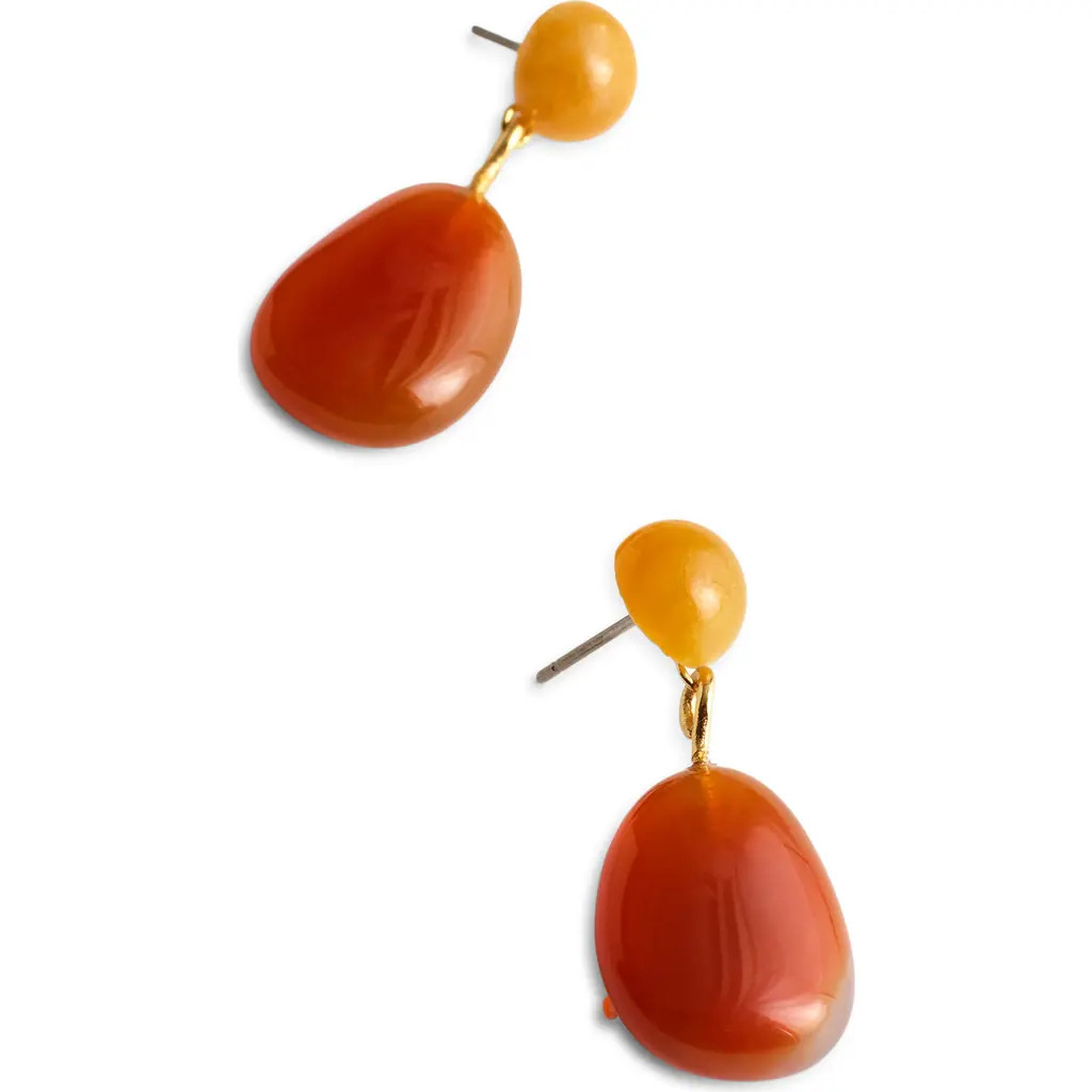 Madewell Stone Double Drop Earrings in Red Aventurine at Nordstrom | Nordstrom