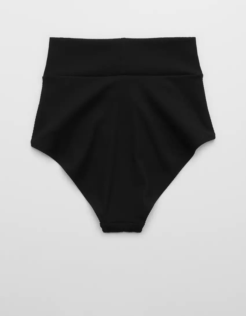Aerie Ribbed Crossover High Waisted Bikini Bottom | American Eagle Outfitters (US & CA)