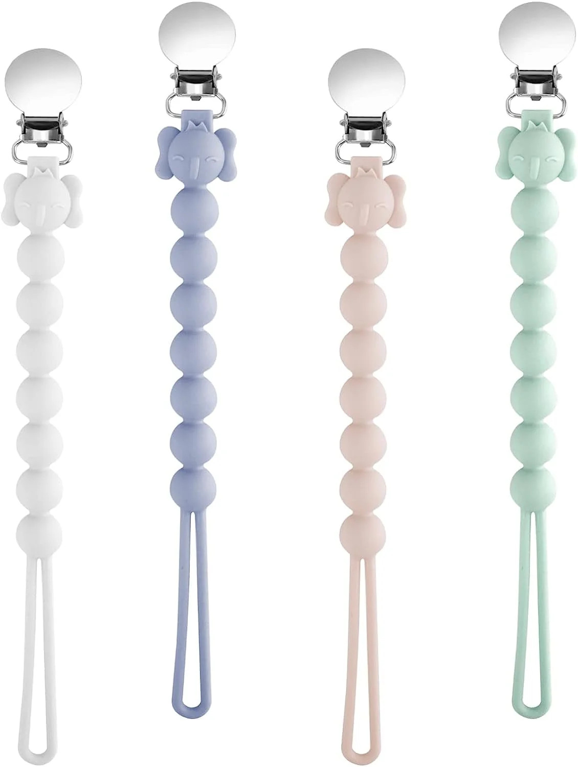 Baby Dummy Clip- BPA Free, 4PCS Personalised Food Grade Silicon Pacifier Clips Fits All Pacifiers... | Walmart (US)
