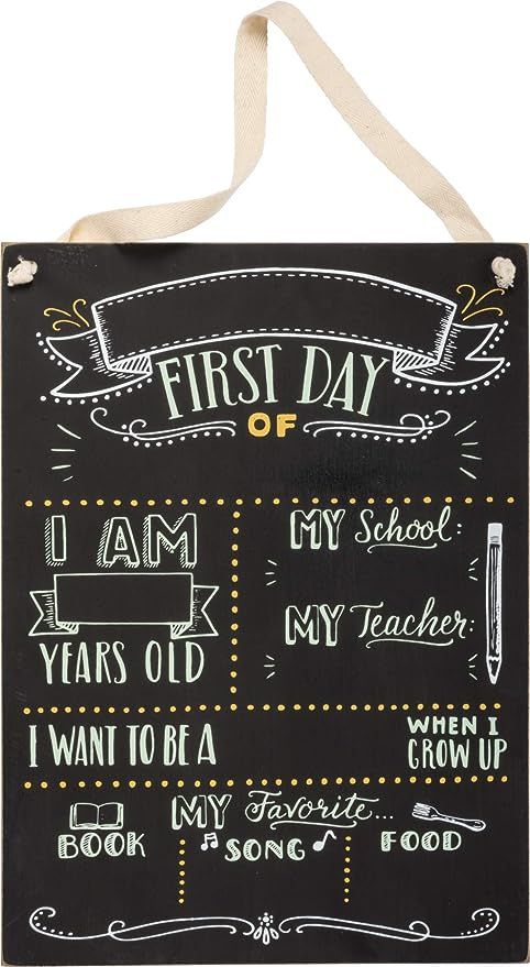 Primitives by Kathy Kids Milestone Chalkboard Sign, 9.5" x 13", My First Day of School | Amazon (US)