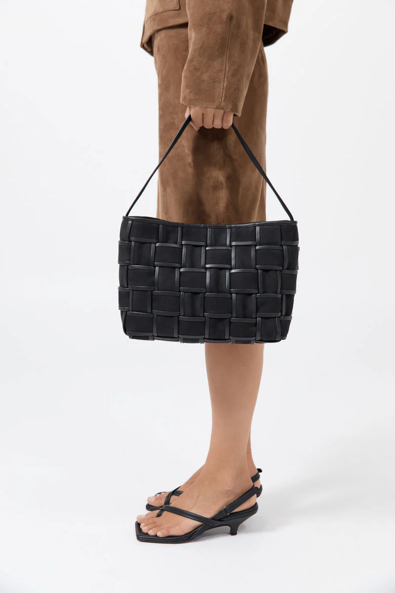 Border Woven Mini Tote - Black | St. Agni (US, UK, EU)