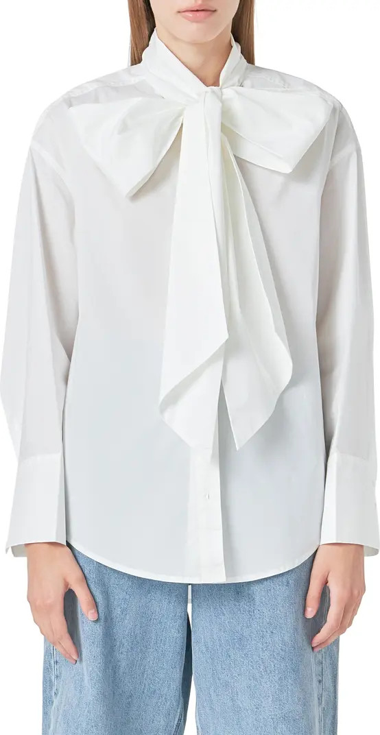 Grey Lab Bow Detail Shirt | Nordstrom | Nordstrom