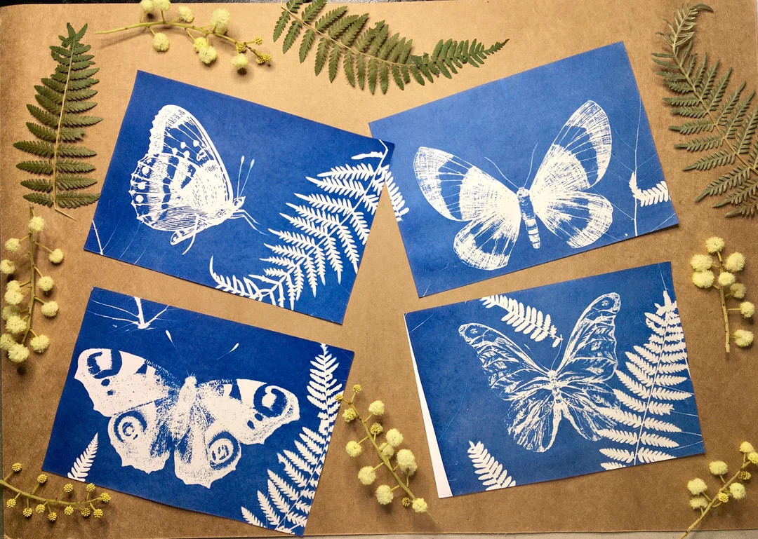 Cyanotype Stencil Kit , Sun Printing Kit Butterfly Edition - Etsy | Etsy (US)