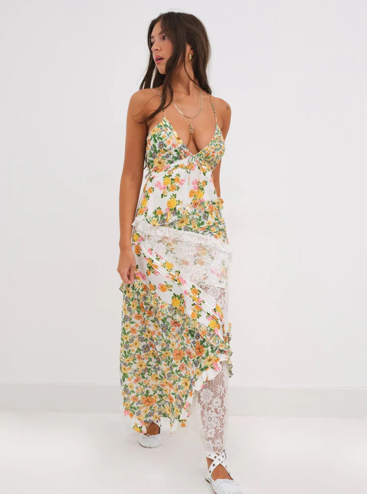 Rosalyn Maxi Dress — Green — Marigold | For Love & Lemons
