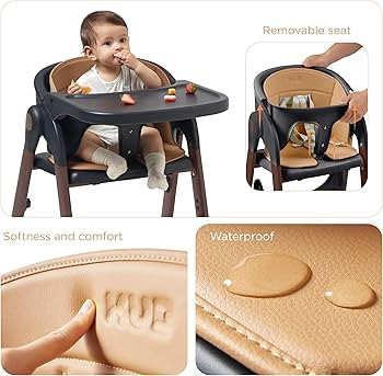 High Chair for Babies and Toddlers Adjustable Foldable Convertible 5 Point Harness Easy Clean Woo... | Amazon (US)