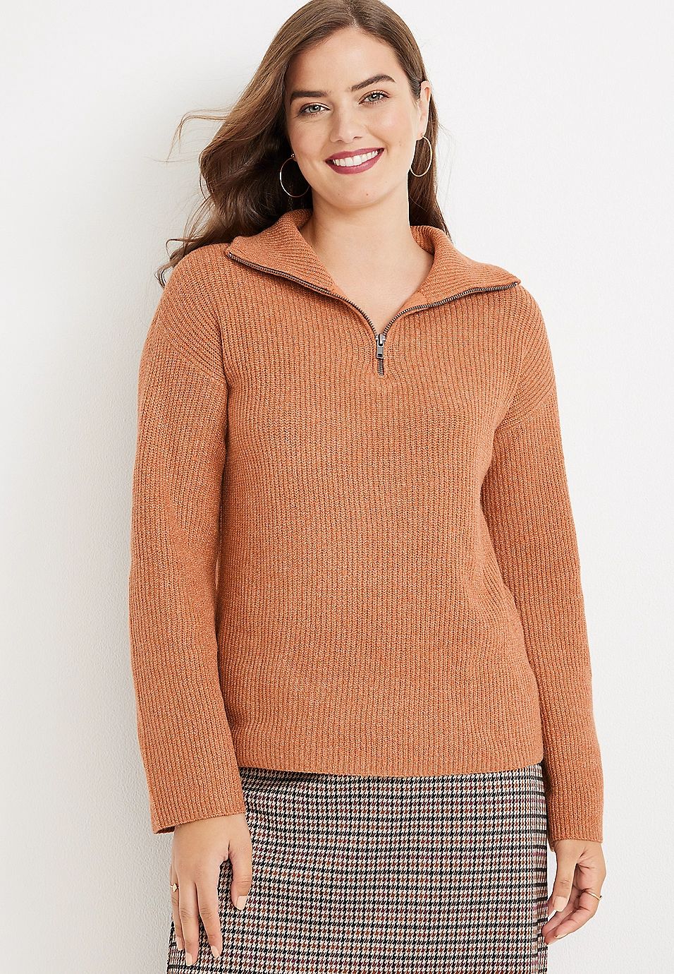 Solid Half Zip Sweater | Maurices