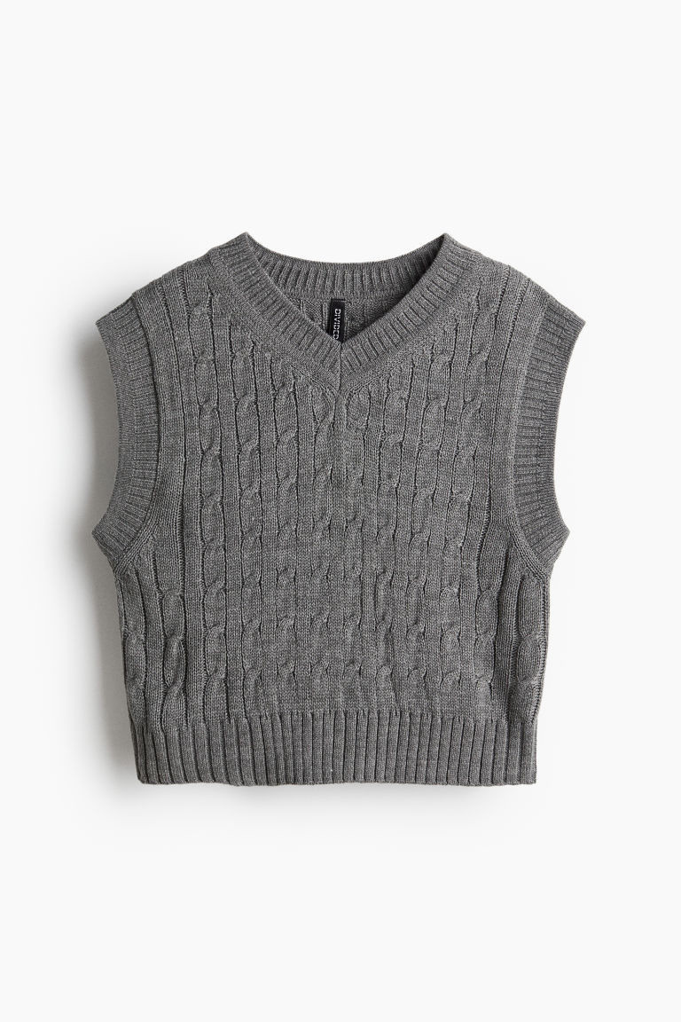 H & M - Cable-knit Sweater Vest - Gray | H&M (US, CA, MX)