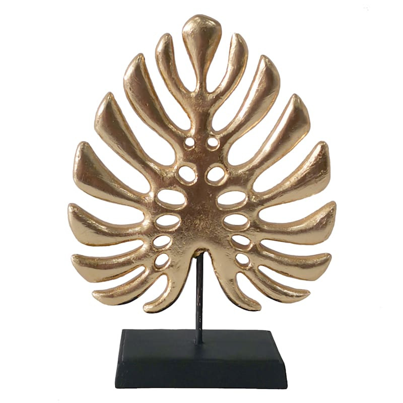 Providence Gold Palm Frond Leaf Figurine, 10.5" | At Home