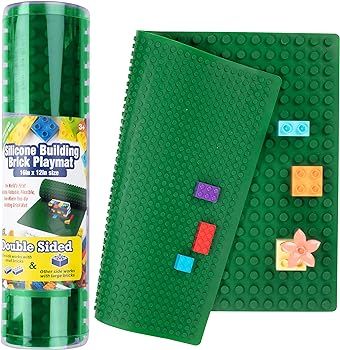 SCS Direct Brick Building Blocks Silicone Playmat - 16" Rollable and Portable Two Sided playmat f... | Amazon (US)