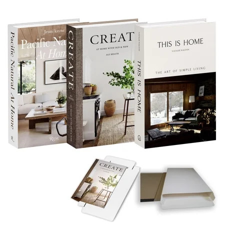 3 Pack Decorative Faux Books Set for Home Aesthetic - Luyseyha Fake Hollow Books Decor for Bookshelf Coffee Table, Living Room, Bedroom (Hollow inside, no pages) | Walmart (US)