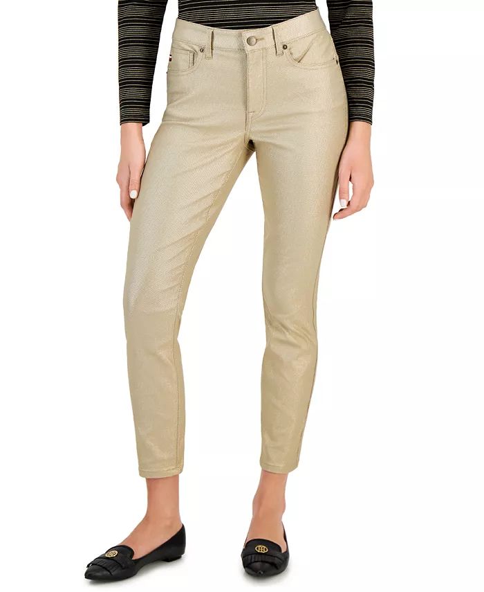 Tommy Hilfiger Women's Tribeca Skinny-Leg Ankle Metallic Jeans - Macy's | Macy's