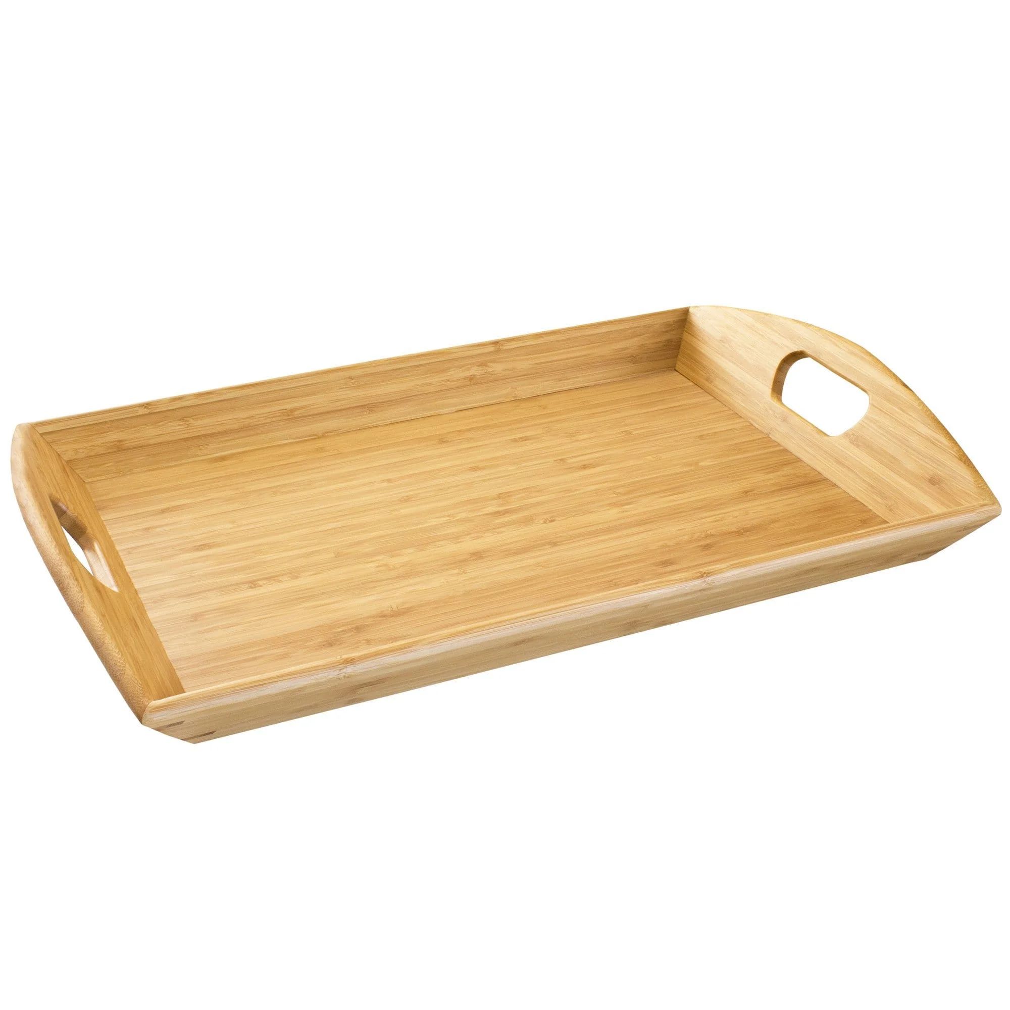 Totally Bamboo Butler's Tray, Large Serving Tray with Handles, 23" x 15" x 5" | Walmart (US)