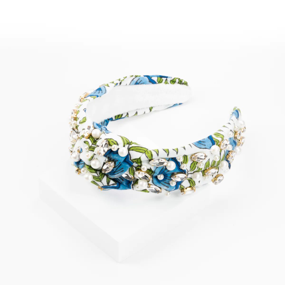 Block Print Headband with Gems in Harbor Springs Floral | Beth Ladd Collections